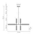 Lampa wisząca QUADRO-12 LED czarna  RH115-12P  Step into Design