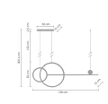 Lampa wisząca NEW AGE LED 120 cm - oprawa sufitowa czarna MP0082-L120 Step into Design