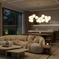 Lampa wisząca CORALLI-80 - LED, biało-mosiężna  DP0254-800 Step into Design