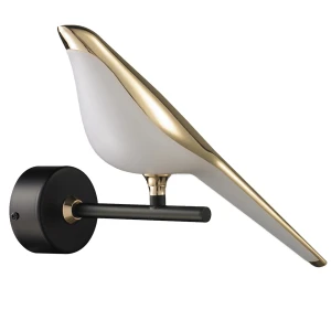 Lampa ścienna PTAK TIT, 28 cm - LED, złoto-czarna  ST-9008-W Step into Design