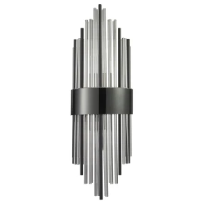 Lampa ścienna DRACO 60cm - kryształowo - czarna, styl glamour  ST-88003W-M black Step into Design