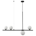 Lampa wisząca MODERNO  80 cm -czarna z białymi kloszami DN1506 black Step into Design