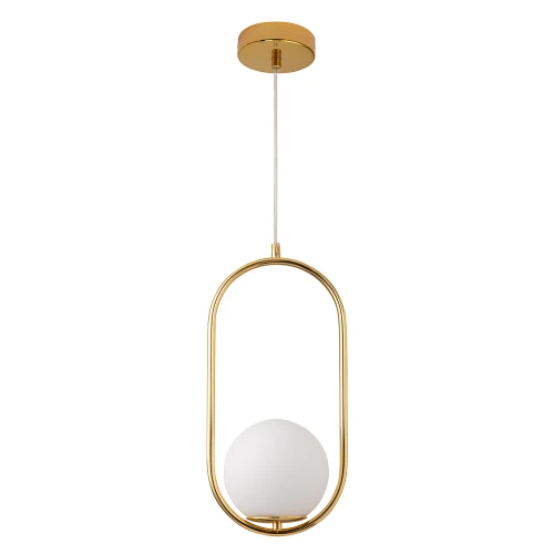 Lampa wisząca COSTA SOLO 40 cm - złoty stelaż, biały klosz DP0001A-400 gold Step into Design