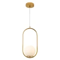 Lampa wisząca COSTA SOLO 40 cm - złoty stelaż, biały klosz DP0001A-400 gold Step into Design