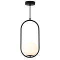 Lampa wisząca COSTA SOLO 40 cm - czarny stelaż, biały klosz DP0001A-400 black Step into Design