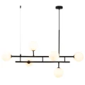 Lampa wisząca MODERNO DUO 100 cm - czarna z białymi kloszami DN1507 black Step into Design