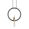 Lampa wisząca AMICI 27 cm - LED, metal, czarny ring z dekoracyjną złotą postacią ST-D7774 black Step into Design