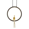 Lampa wisząca AMICI 27 cm - LED, metal, czarny ring z dekoracyjną złotą postacią ST-D7774 black Step into Design