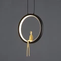 Lampa wisząca AMICI 27 cm - LED, metal, czarny ring z dekoracyjną złotą postacią ST-D7774 black Step into Design