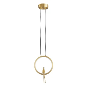 Lampa wisząca AMICI 27 cm - LED, metal, złoty ring z dekoracyjną złotą postacią ST-D7774 gold Step into Design