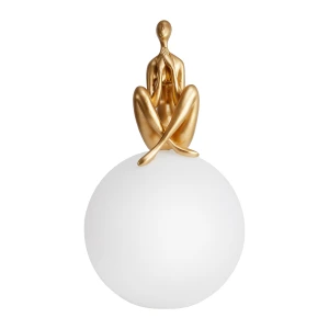 Lampa stołowa WOMAN-3 ,47 cm -złota figura, biały klosz ST-6022-C gold Step into Design