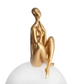 Lampa stołowa WOMAN-3 ,47 cm -złota figura, biały klosz ST-6022-C gold Step into Design
