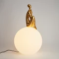 Lampa stołowa WOMAN-3 ,47 cm -złota figura, biały klosz ST-6022-C gold Step into Design