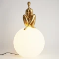 Lampa stołowa WOMAN-3 ,47 cm -złota figura, biały klosz ST-6022-C gold Step into Design