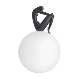 Lampa stołowa WOMAN-2 ,47 cm - czarna figura, biały klosz ST-6020-B black Step into Design