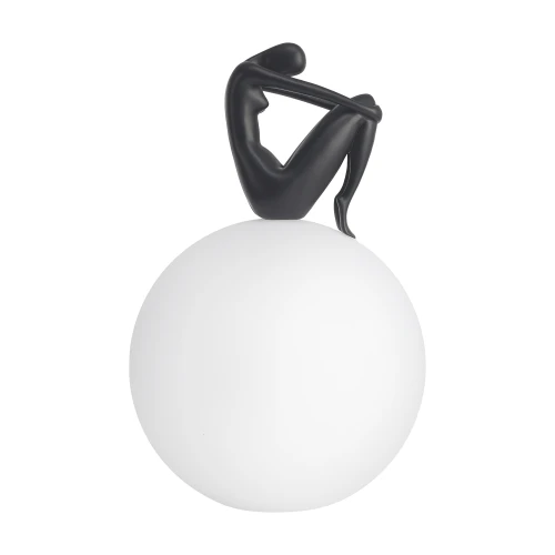 Lampa stołowa WOMAN-2 ,47 cm - czarna figura, biały klosz ST-6020-B black Step into Design