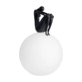 Lampa stołowa WOMAN-2 ,47 cm - czarna figura, biały klosz ST-6020-B black Step into Design