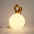 Lampa stołowa WOMAN-2 ,47 cm -złota figura, biały klosz ST-6022-B gold Step into Design