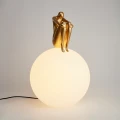 Lampa stołowa WOMAN-2 ,47 cm -złota figura, biały klosz ST-6022-B gold Step into Design