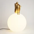 Lampa stołowa WOMAN-2 ,47 cm -złota figura, biały klosz ST-6022-B gold Step into Design