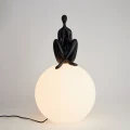 Lampa stołowa WOMAN-3 ,47 cm -czarna figura,biały klosz ST-6020-C black Step into Design