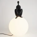 Lampa stołowa WOMAN-3 ,47 cm -czarna figura,biały klosz ST-6020-C black Step into Design