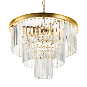 Lampa wisząca SPLENDORE 50 cm - żyrandol złoto-kryształowy DN915-50A Step into Design