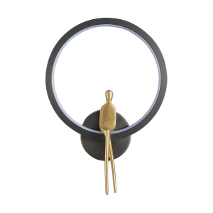 Lampa ścienna AMICI RING 27 cm LED złoto czarna, mosiądz ST-B3607 black Step into Design