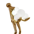 Lampa podłogowa WOMAN 180 cm –  złota figura kobiety z białymi kloszami  F9312 gold Step into Design