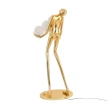 Lampa podłogowa WOMAN 180 cm –  złota figura kobiety z białymi kloszami  F9312 gold Step into Design