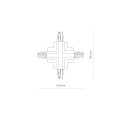 Łącznik krzyżowy wpuszczany czarny CTLS RECESSED POWER X CONNECTOR BLACK 	8680 Nowodvorski Lighting
