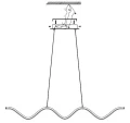 Lampa wisząca ZIGZAG 90 cm - LED, czarna, falista listwa  ST-MD240602 BLACK Step into Design