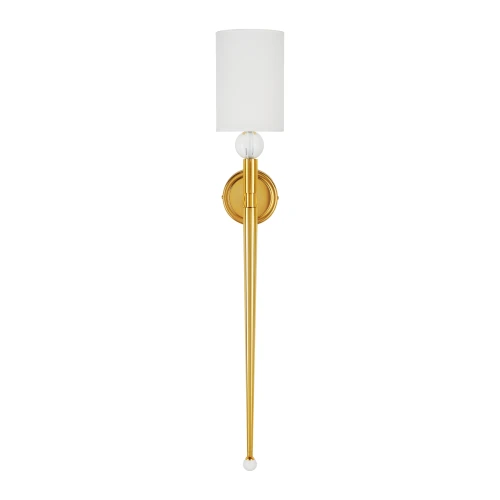 Lampa ścienna DAMA 92 cm-  złoty kinkiet z białym abażurem ST-8436 AGB-CE GOLD Step into Design