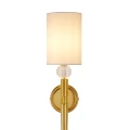 Lampa ścienna DAMA 92 cm-  złoty kinkiet z białym abażurem ST-8436 AGB-CE GOLD Step into Design