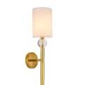 Lampa ścienna DAMA 92 cm-  złoty kinkiet z białym abażurem ST-8436 AGB-CE GOLD Step into Design