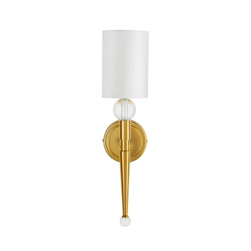 Lampa ścienna DAMA 52 cm-  złoty kinkiet z białym abażurem ST-8421 AGB-CE GOLD Step into Design