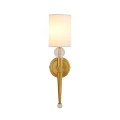 Lampa ścienna DAMA 52 cm-  złoty kinkiet z białym abażurem ST-8421 AGB-CE GOLD Step into Design