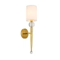 Lampa ścienna DAMA 52 cm-  złoty kinkiet z białym abażurem ST-8421 AGB-CE GOLD Step into Design