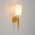 Lampa ścienna DAMA 52 cm-  złoty kinkiet z białym abażurem ST-8421 AGB-CE GOLD Step into Design