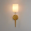 Lampa ścienna DAMA 52 cm-  złoty kinkiet z białym abażurem ST-8421 AGB-CE GOLD Step into Design