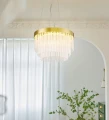 Lampa wisząca GLORIA  40 cm - żyrandol LED, kryształowo-złoty ST-DL8510 Step into Design
