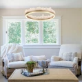 Lampa wisząca MONTANA 60 cm - LED, złoty kryształowy ring ST-6490P/1 Step into Design