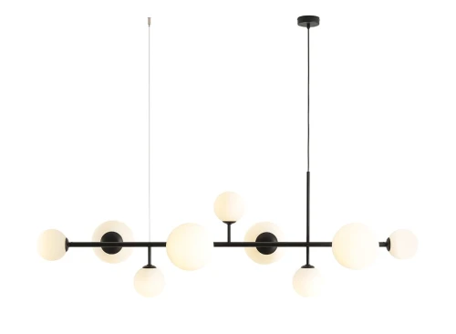 Lampa DIONE BLACK IX nad stół szklane klosze 1092N1 Aldex