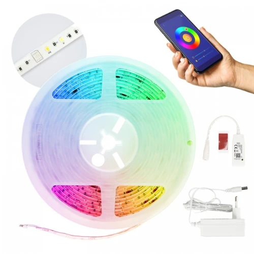 Taśma SMART LED SET 24W 5m RGB+CCT WIFI IP20/6 + zasilacz i sterownik Kobi