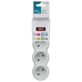 Rozgałęźnik elektryczny z włącznikiem, 3 gniazda z uziemieniem, biały P910W