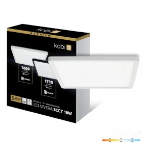 Plafon lampa sufitowa NIVERA kwadratowa biała LED 18W 3CCT IP54 Kobi