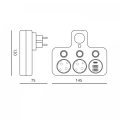 Rozgałęźnik LINEA PRO FL3 2gn+2USB/1USB-C 4000K biały Kobi