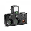 Rozgałęźnik LINEA PRO FL3 2gn+2USB/1USB-C 4000K czarny Kobi