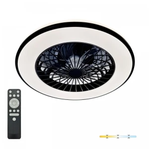  Plafon LED z wentylatorem VENTELUX 48W+15W 3CCT czarny Kobi Windstar 