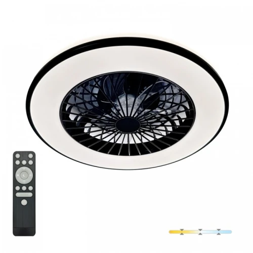  Plafon LED z wentylatorem VENTELUX 48W+15W 3CCT czarny Kobi Windstar 